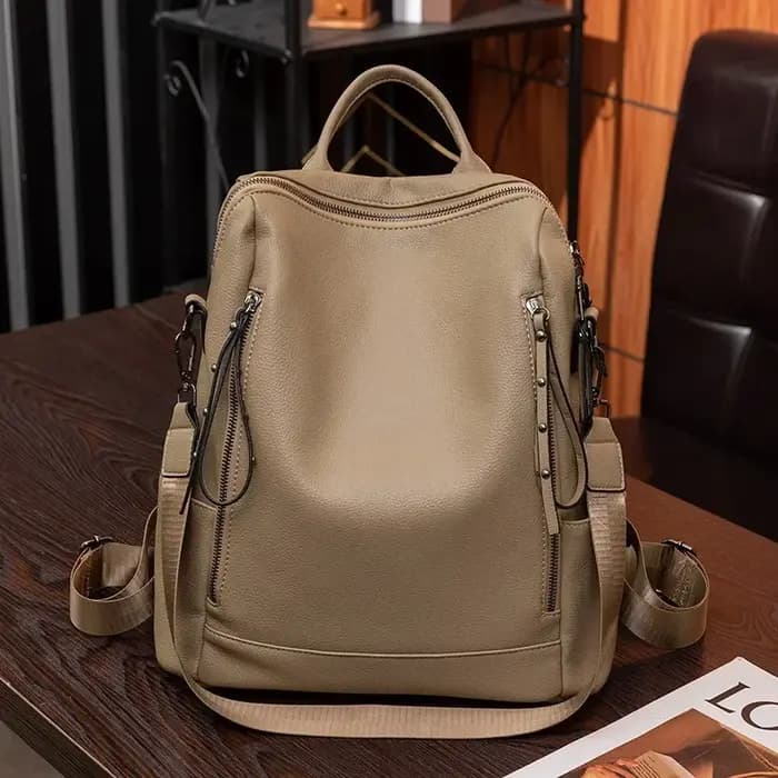 Sac à dos de marque en cuir véritable pour femmes