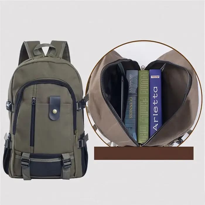 Sac à dos vintage en toile pour camping