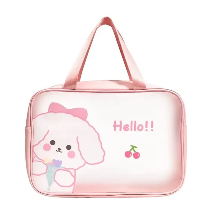 Sac de voyage rose transparent imperméable en PVC