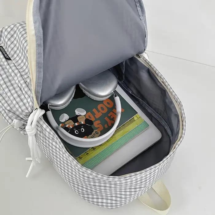 Sac à dos de voyage à motif quadrillé original