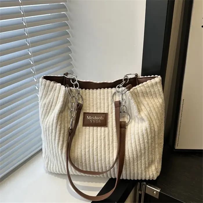 Sac fourre-tout chic en velours côtelé