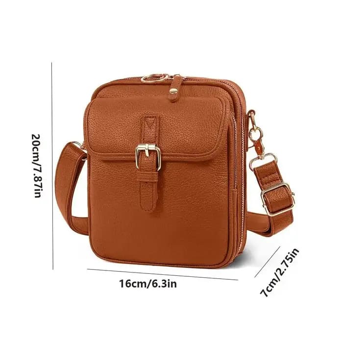 Sac messager en cuir pour femme avec bandoulière réglable et amovible