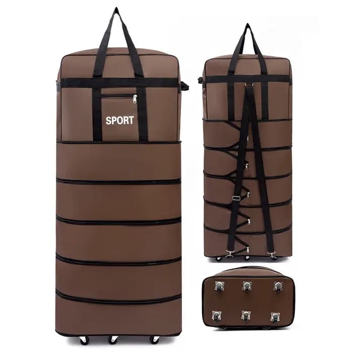 Sac de voyage pliable polyvalent à 5 couches avec roulettes
