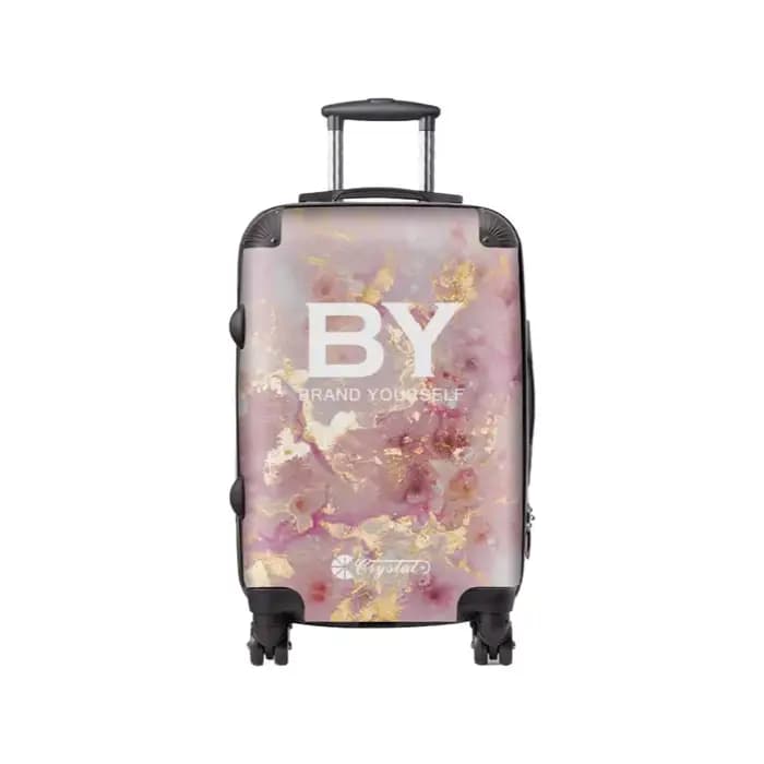 Valise à rayures classiques personnalisée : sac trolley monogramme personnalisé avec roulettes