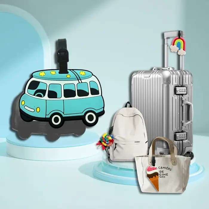 Étiquette de bagage en forme de crème glacée mignonne