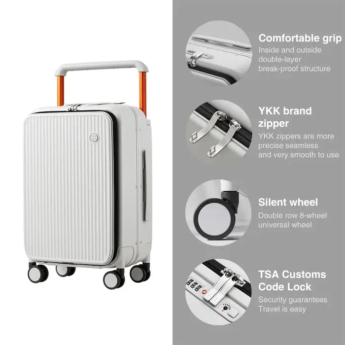 Mixi valise de poche avant pour ordinateur portable valise de voyage à poignée large hommes 20'' bag