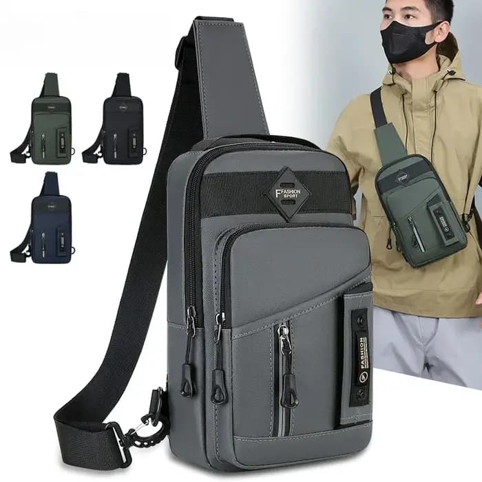 Sac de poitrine d'extérieur pour hommes – Sac à bandoulière en nylon élégant