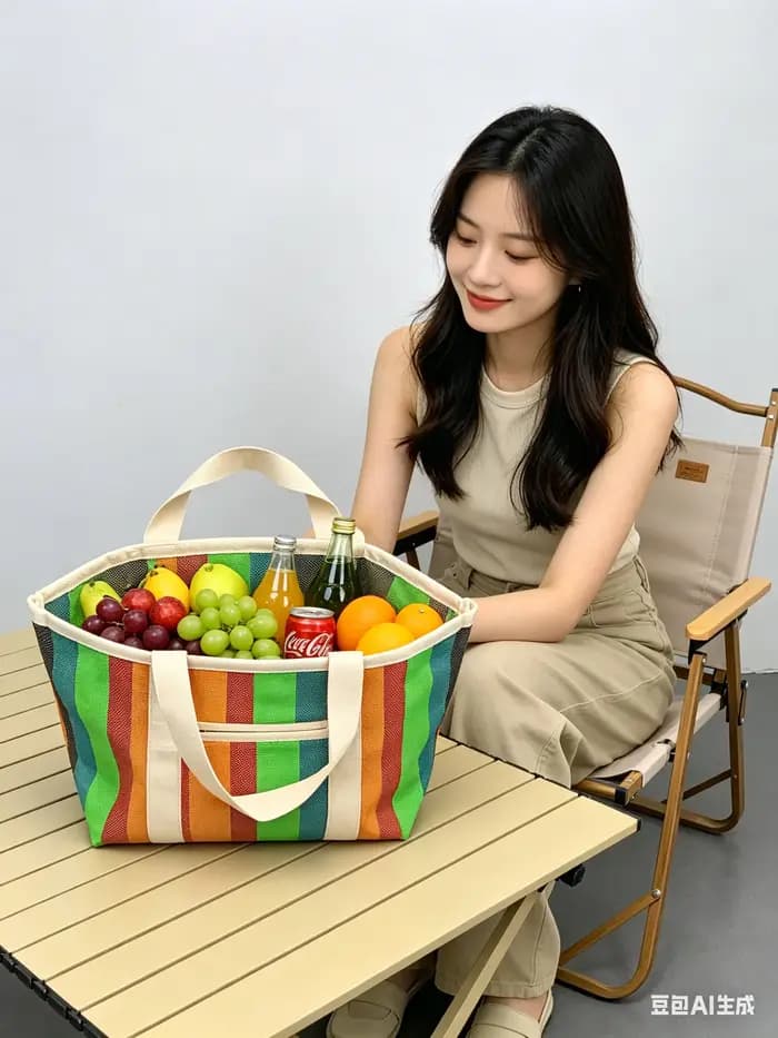 Sac fourre-tout rayé d'été