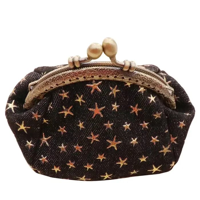 Petit sac à main en tissu denim étoile
