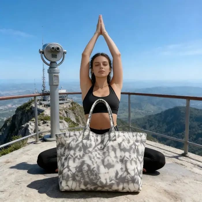 Sac fourre-tout en toile, style rétro, polyvalent, élégant, pour le yoga, le shopping, grande capaci