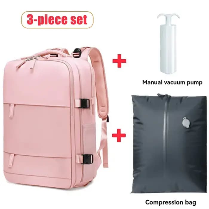 Sac à dos de voyage sous vide avec pompe, sac à dos à coussin d'air extensible et compressible, avec