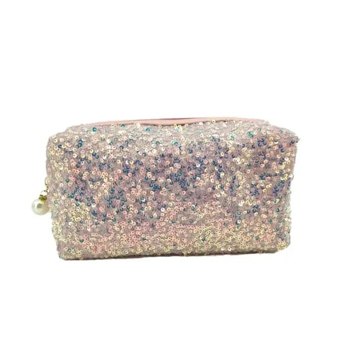 Mode paresseux maquillage pochette à fermeture éclair sacs à main paillettes haute capacité sac