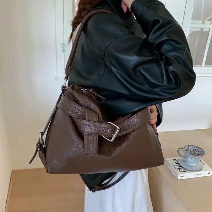 Sac fourre-tout en cuir souple de grande capacité