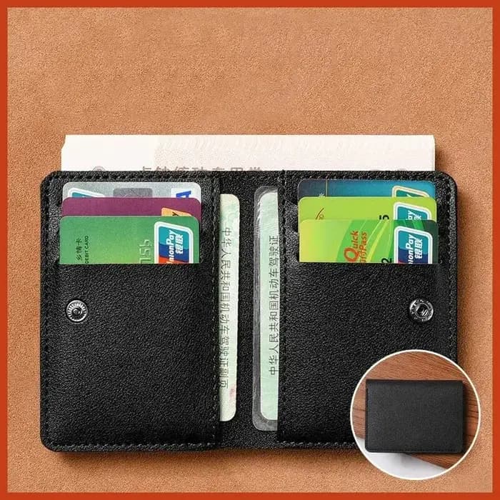 Petit portefeuille classique en cuir PU pour hommes et femmes