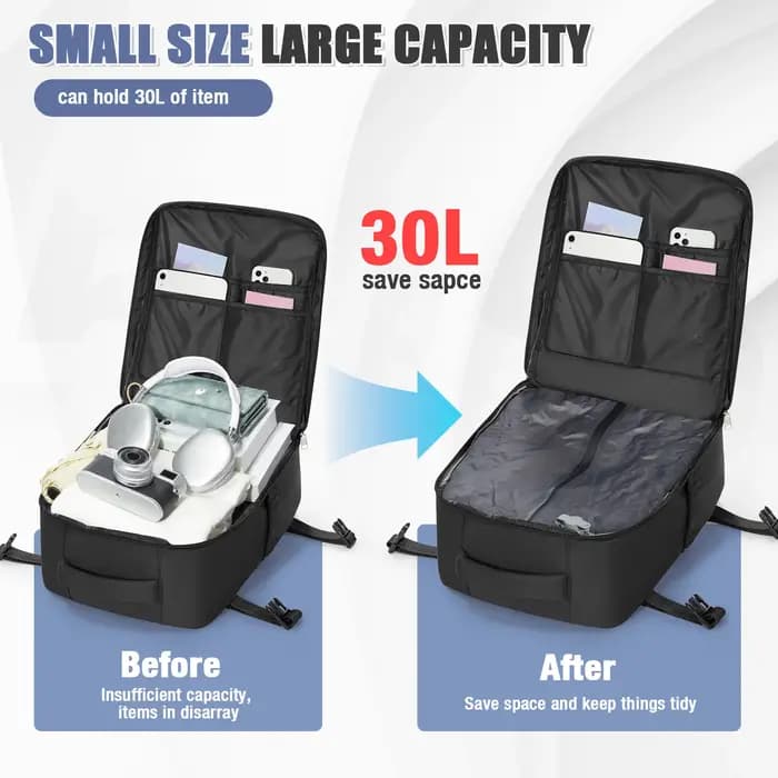 Sac à dos de compression sous vide Ryanair 40x30x20 Sac à dos de voyage EasyJet Wizzair Sac de cabine 15