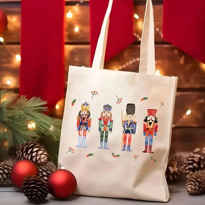 Sac fourre-tout en toile casse-noisette de noël