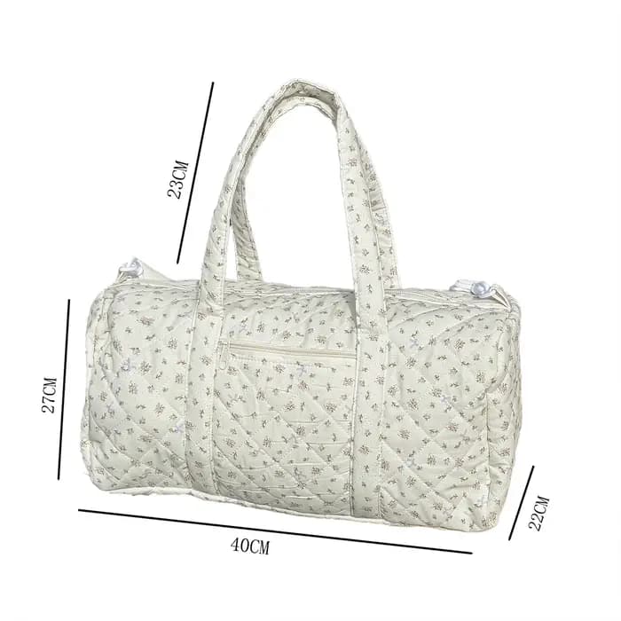 Sac de voyage matelassé en coton avec fermeture éclair