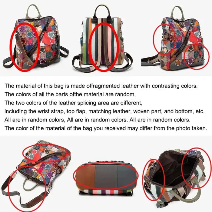 Sac à dos de voyage en cuir véritable pour femmes, sac à dos d'épissure de couleur, couche de tête r