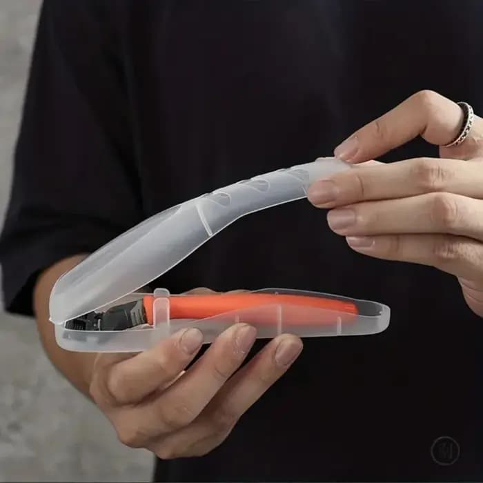 Boîte de rangement de rasoir de voyage transparente