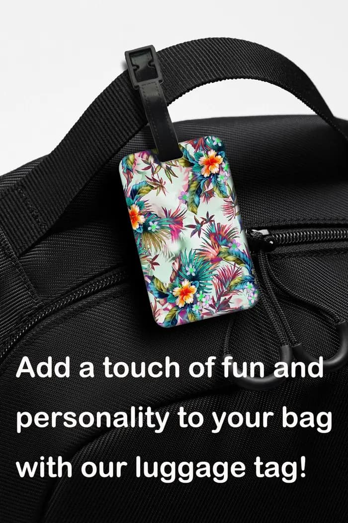 Étiquette de bagage à motifs floraux élégants pour femme