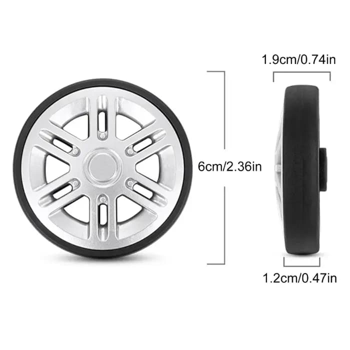 Roues remplacement bagages 60mm