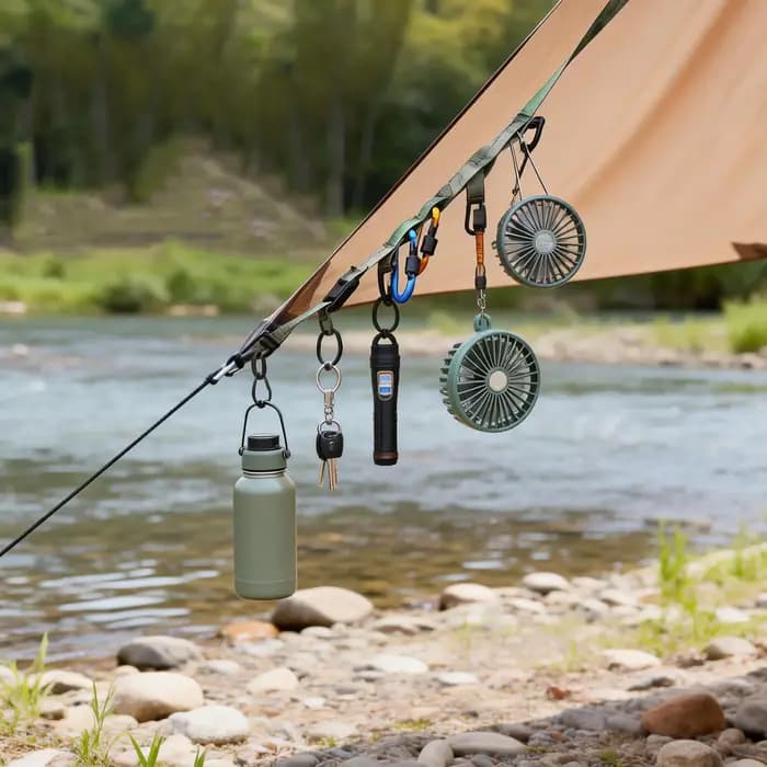 Sangle de sac bandoulière réglable à dégagement rapide multifonction avec anneau de suspension pour camping en extérieur