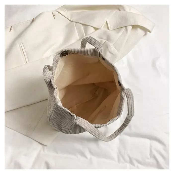 Sac à Main en Velours Côtelé de Grande Capacité pour Femme