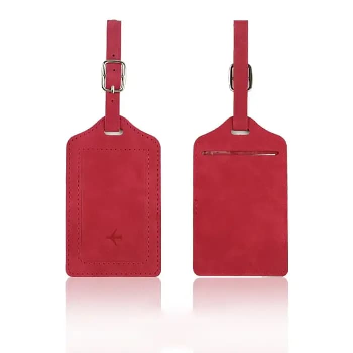 Étiquette de bagage en cuir tendance avec papier de signature
