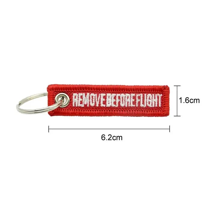 Broderie supprimer avant le vol porte-clés étiquettes de bagages spéciales chaîne rouge