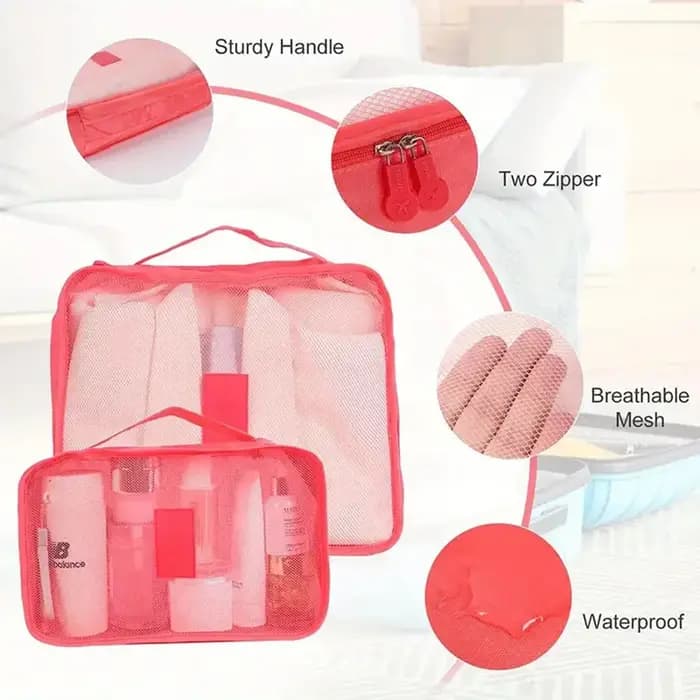 6 pièces organisateur de voyage sacs de rangement valises