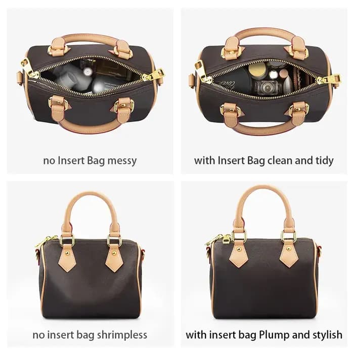 WUTA feutre insérer sac organisateur pour for LV Speedy 20 25 30 35 rabat sac à main sac intérieur maquillage voyage sac