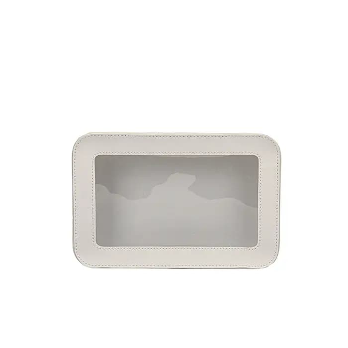 Trousse de Maquillage Portable Grande Capacité Blanche Transparente