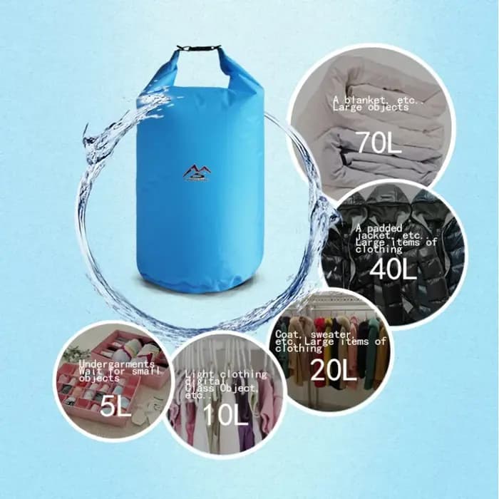 5L10L20L40L70L sac sec étanche de grande capacité pour le Camping à la dépôt randonnée natation Rafting Kayak rivière Trekking sacs