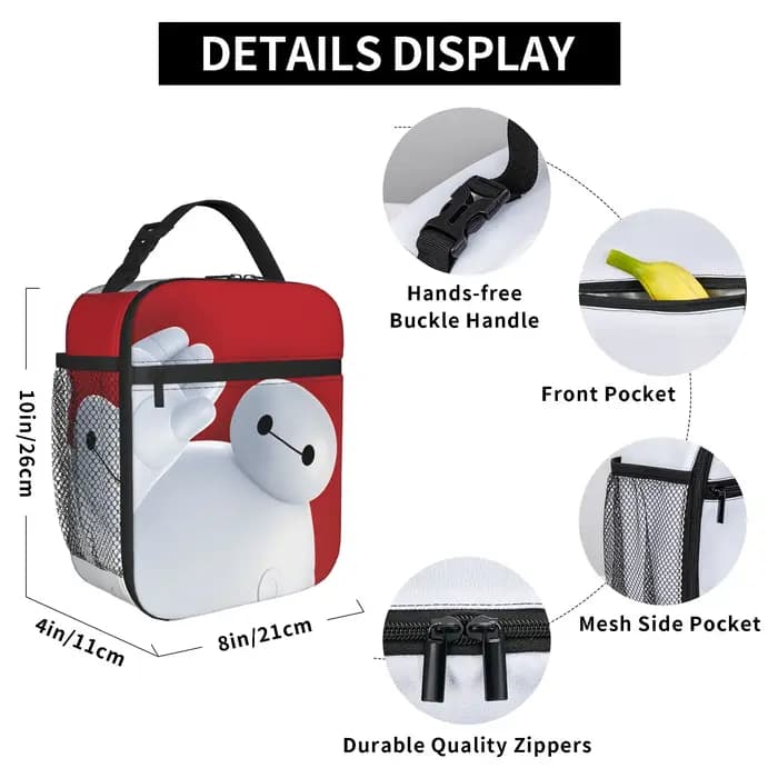Big Hero 6 Baymax – sac à déjeuner thermique portable pour le bureau
