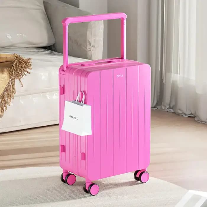 Bagage femme 20 "petit boîtier de chariot nouvelle valise haute apparence niveau voyage 24 étui en cuir rose clair