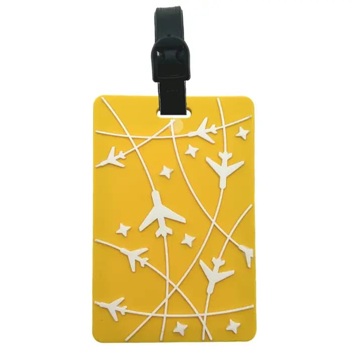 Nouvelle étiquette de bagage en PVC en forme d'avion, porte-nom et d'identification, accessoires de