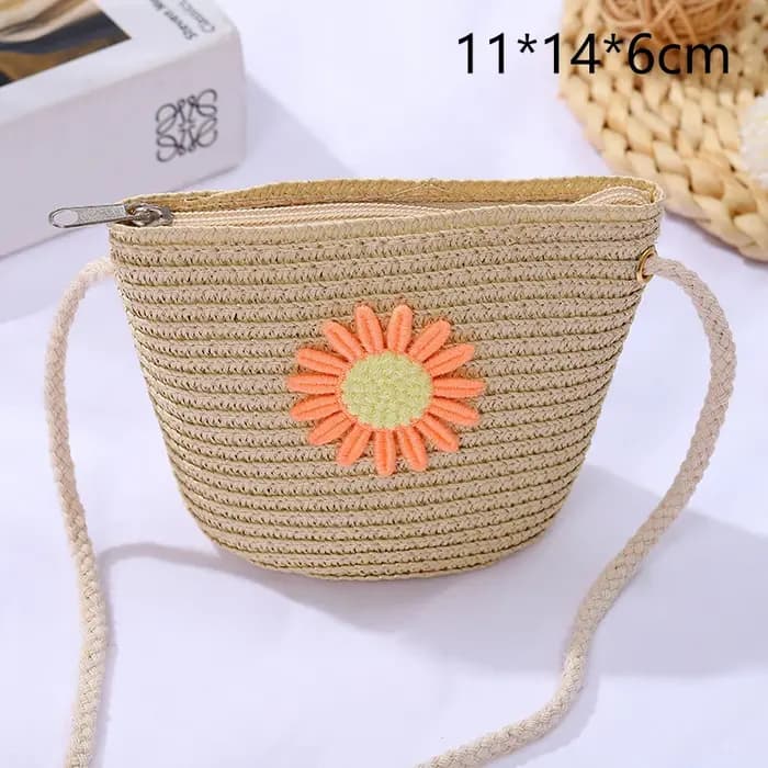 Sac rond en paille tressé pour femme