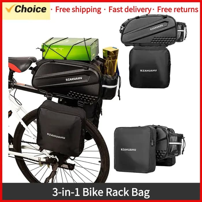 Sac de siège arrière de vélo étanche avec 2 sacs latéraux