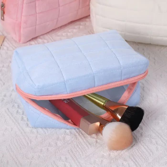Sac de rangement pour cosmétiques en velours grande capacité