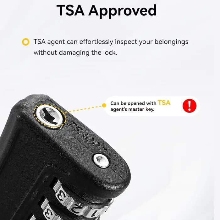 Lot de 4 cadenas à code douanier TSA pour bagages de voyage