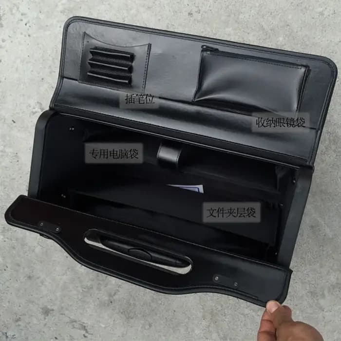 Valise de vol Trolley services.com Pilot en cuir véritable