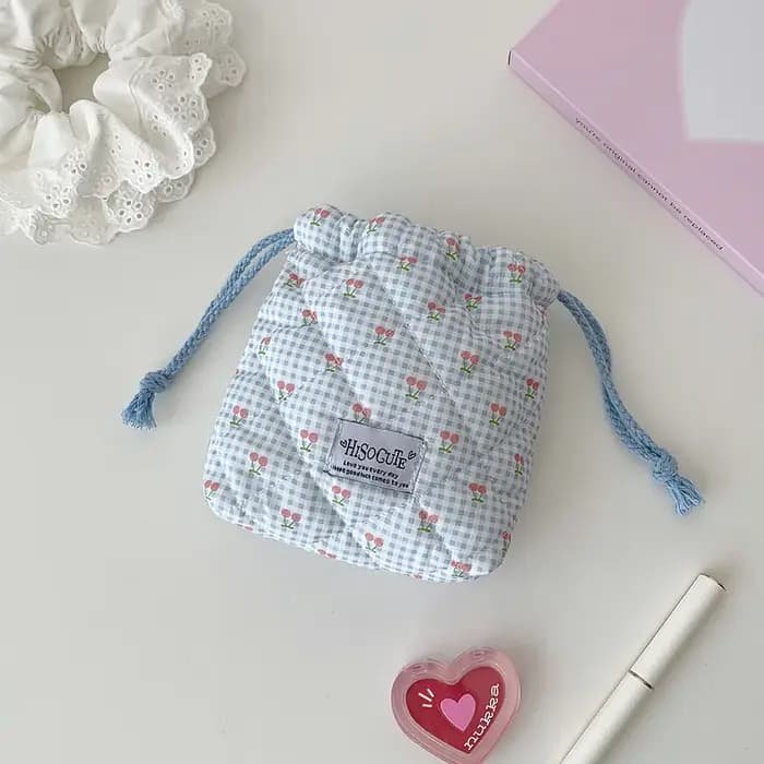 1 pièce Trousse de maquillage et de toilette portable de voyage à cordon de serrage