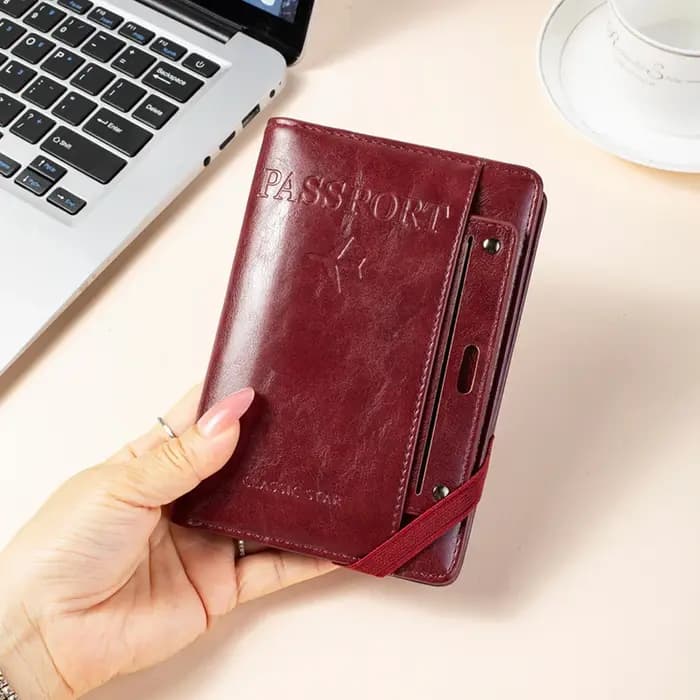 Porte-passeport et portefeuille combinés, antivol, anti-démagnétisation, organiseur multifonctionnel de documents et de cartes, porte-billets de voyage, organiseur de documents de voyage d'affaires po