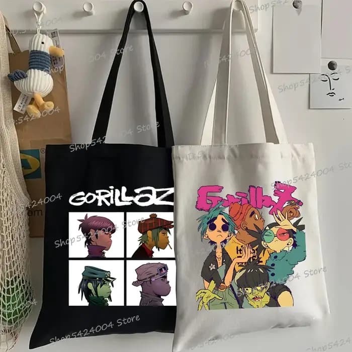 Groupe de musique Gorillazs femmes hommes sac à main Punk Rock 90s toile adolescent sac à bandoulière gothique Hip Hop Anime Gorillaz femme sac à provisions