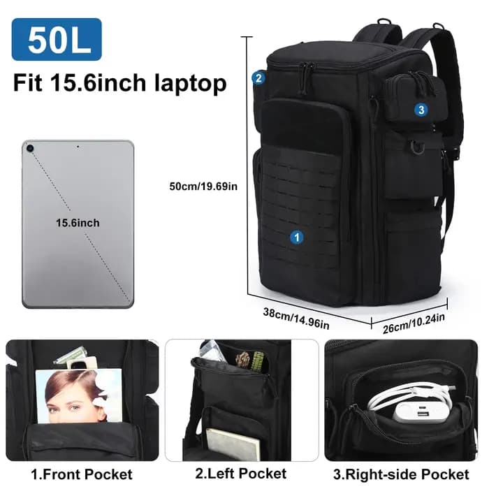 Sac de voyage pour homme avec système modulaire de grande capacité