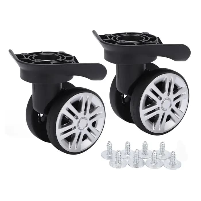 1 Paire de Roues Pivotantes pour Valise, Roulettes de Remplacement Silencieuses à Double Rangée pour