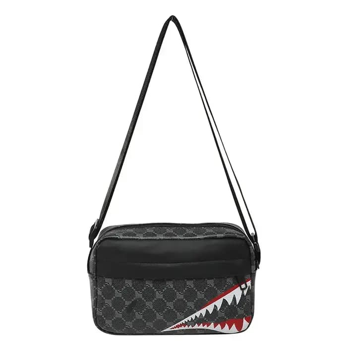 Sac à bandoulière décontracté de grande capacité, petit sac carré créatif bouche de requin, porte-mo