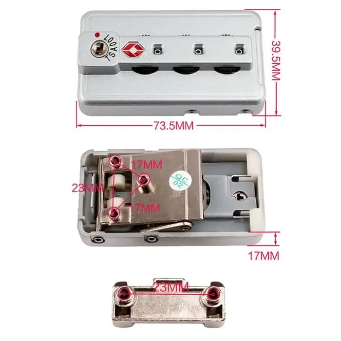 TSA serrure à combinaison à 3 chiffres outil de sécurité cadenas mot de passe douanier serrure attraper valise bagages serrure codée