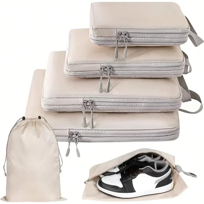 4/6 pièces emballage compressible sac de rangement de voyage Cubes valise étanche en Nylon Portable avec sac à main organisateur de bagages Ryanai