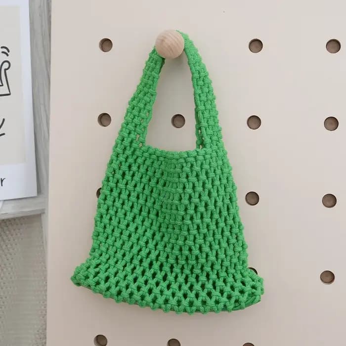 Sac fourre-tout en macramé ajouré style bohème